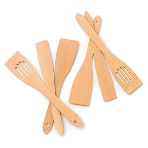 6 Piece Wooden Kitchen Spatula Set - 30cm length