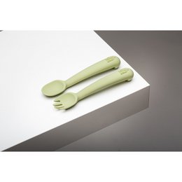 Siliconenlepel en vork van Olive Green