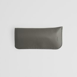 Minimalist Grey Leather Eyewear Sleeve