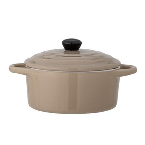 Thanos Serviertopf mit Deckel, Natur, Steingut