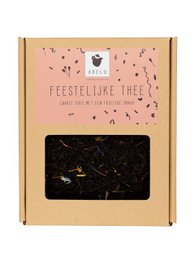 Festive tea with black tea, orange peel, cinnamon, and star anise.