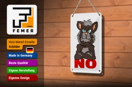 Tin sign saying 12x18cm NO (cat) decoration
