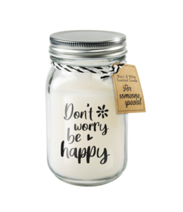 Schwarz-Weiß-Duftkerzen - Mach dir keine Sorgen, sei glücklich