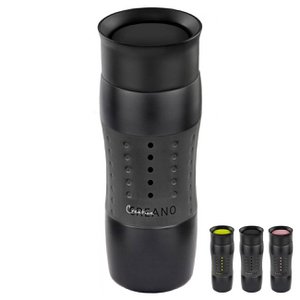 Creano Design Travel Mug 420ml, Coffee to Go Mug, Thermo Mug, Insulated Mug, Keeps Hot for 4 Hours/Cold for 7 Hours, 360 Drinking Opening | Black