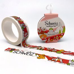 Masking tape / washi tape "Switzerland" City Tapes. Colorful washi tape featuring Swiss-themed designs and patterns.