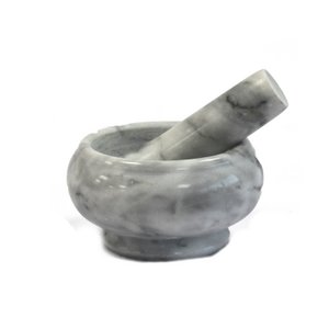 MPM-12 - Small Grey Marble Pestle & Mortal - 8x5.5cm