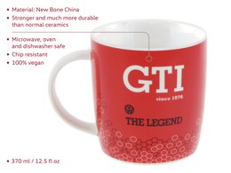 Volkswagen VW GTI Coffee Mug 370ml - GTI The Legend/Red