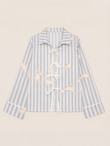 Striped Bambi Blue Print Pyjama Shirt