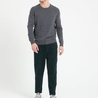 LUKE 2 Round-neck anthracite gray cashmere sweater