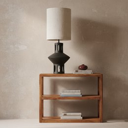  Bullnose rack with 3 wooden shelves, suitable for use as a bookcase or display unit.