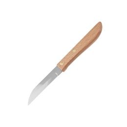 A 7.5 cm blade paring knife with a wooden handle, suitable for vegetable preparation.