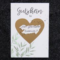 Voucher with scratch heart, Greenery, gift idea, give time, individual, personal, Mother's Day, Father's Day