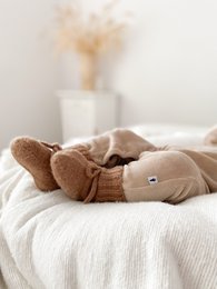 Stiefeletten aus Merinowolle in Braun