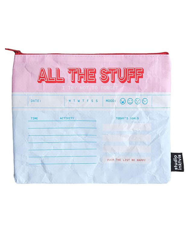 Pochette etui All The Stuff I Try Not To Forget van en plastique recyclé