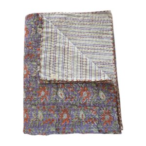 “Lavender” printed cotton bedspread