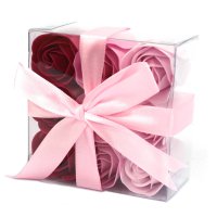 Soap Flowers - Pink  Roses - Set of 9