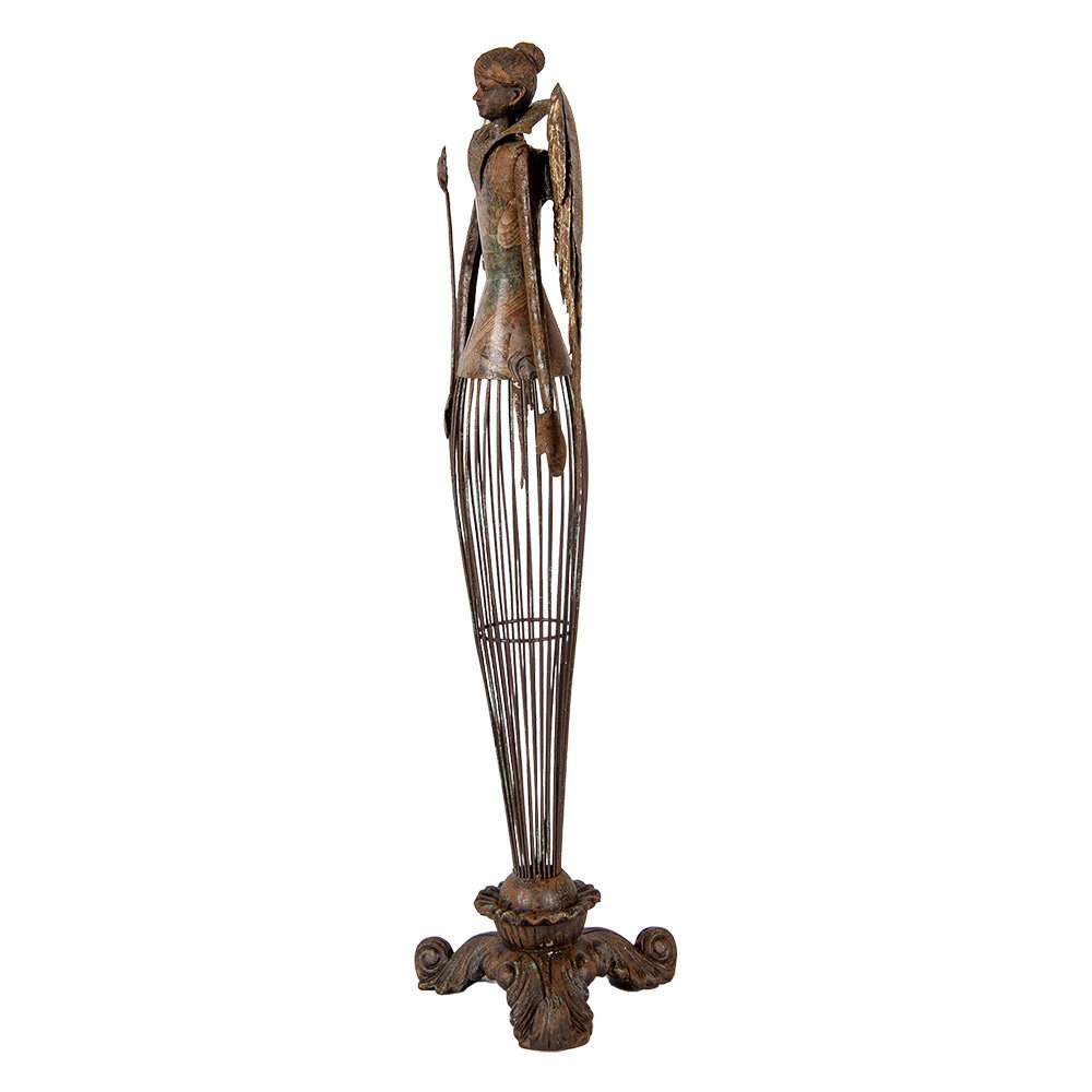 Decoratie Beeld Engel 17x15x54 cm Bruin Metaal