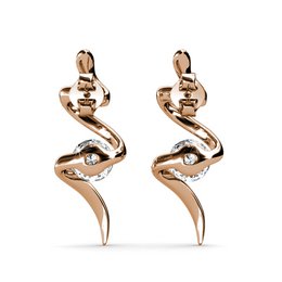 Boucles d'oreilles Spiral - Or RosÃ© et Cristal