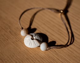 Faceted sea urchin aromatherapy bracelet