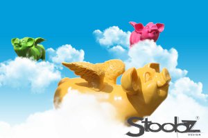 Piggy bank with wings yellow 14x25x15 cm