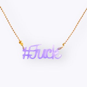 Recycled plastic #Fuck necklace