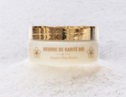  Organic shea butter with monoi, 100g. Moisturizing and nourishing body butter with a creamy texture and a delicate floral scent.