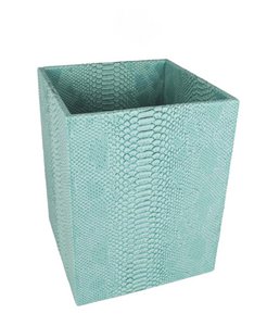 Prullenbak vierkant reptiel turkoois