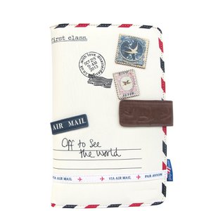 Paper Plane Cream Travel Wallet