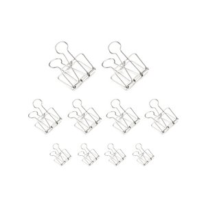 Fold Back Clips, Silber, 10 Stück