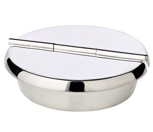 EDZARD opvouwbare asbak Ashburn, zwaar verzilverd, diameter 10 cm, 2 opbergbakken