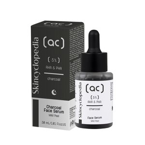 Skincyclopedia | Mildes Peeling-Gesichtsserum mit 5 % Mandelsäure und Polyhydroxysäuren + Aktivkohle 30 ml | Hilft gegen Pickel, verstopfte Poren und Mattheit