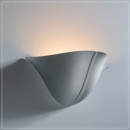 Silver wall light with LED illumination, available in silver, white, and black color variants.