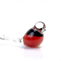 Red Black Glass Bird - ø 14 cm - Handmade
