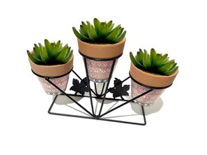 METALEN STEUN C/3 ETNISCH KERAMISCHE CUBREMACETAS HM84583