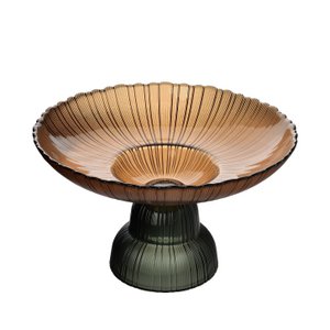 Daz -Glasplatte auf einem Bein 24x14cm Braun