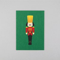 Postkarte Holzschliff Walter Nussknacker Grün