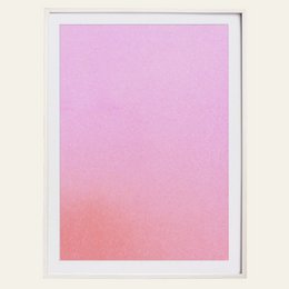 A pink ombre art print poster with a gradient from light to dark pink.