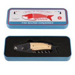 Fish shaped corkscrew in a tin - Spirit of Adventure
