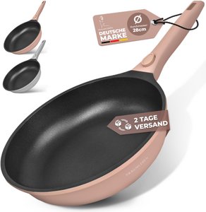 FROH PAN 28 cm, niet -stick coating, verwijderbare handgrepen, inductie, ovenfestival (roze)