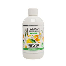 Laundry perfume in a 500ml bottle with odor control. The perfume has a fresh citrus scent.