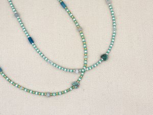 Ketting Kirana aquamarijn, zilver of goud roestvrijstaal