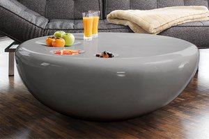 Salontafel 100 cm rond grijs glasvezel