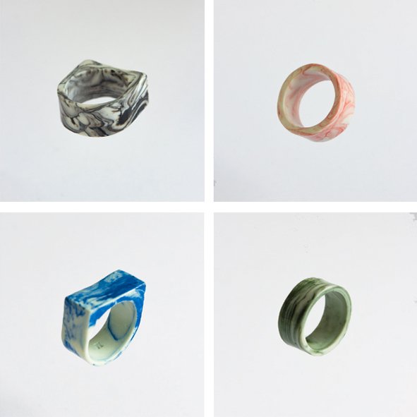SET mix MARBLE Rings