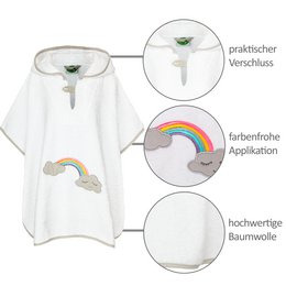 Badeponcho regnbue, hvid