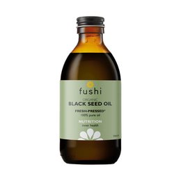  Organic black cumin seed oil in a 100ml or 250ml bottle. The oil is cold-pressed and unrefined, providing a natural source of nutrients.