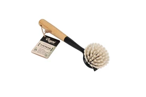 bamboo round dishwashing brush black