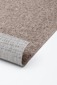 Vloerkleed voor binnen en buiten, Antislip - Uni Taupe Beige - 80cm x 220cm - Balkon Terras Keuken, UV- en Weersbestendig, Modern Tuintapijt