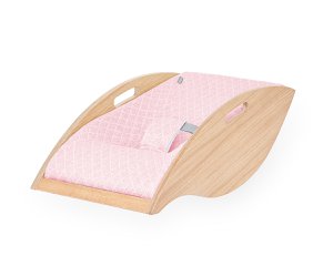 Babywippe Eiche, Stoff rosa