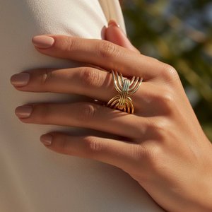 LUMEN - Waterproof gold-plated steel ring