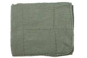Quilted Cotton Throw Charlotte old green 70x240